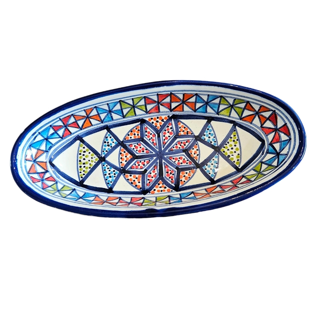 Ceramic Hand Painted Relish Dish